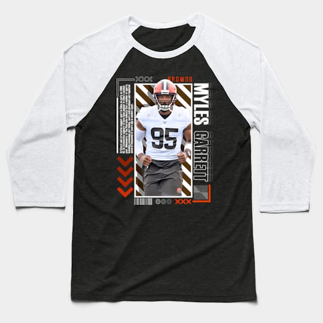 Myles Garrett Paper Version 10 Baseball T-Shirt by binchudala